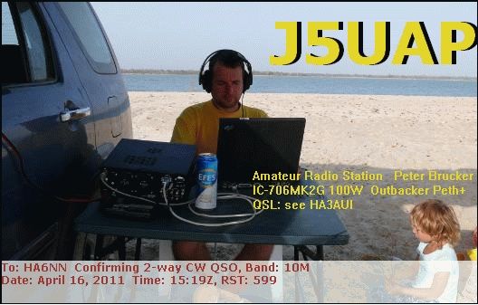 eQSL from Guinea Bisaau. Op P&eacute;ter